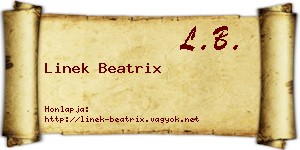 Linek Beatrix névjegykártya